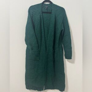 Torrid Green Chunky Duster Open Front Sweater Cardigan